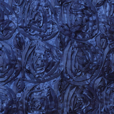 Rosette Satin 14"x108" Table Runner Navy Blue - Grandiose Design