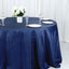 Taffeta 132" Round Tablecloth Navy Blue - Seamless Accordion Crinkle Table Cover