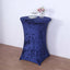 Crushed Velvet Spandex 30" Round Cocktail Table Cover Navy Blue Smooth Highboy Tablecloth