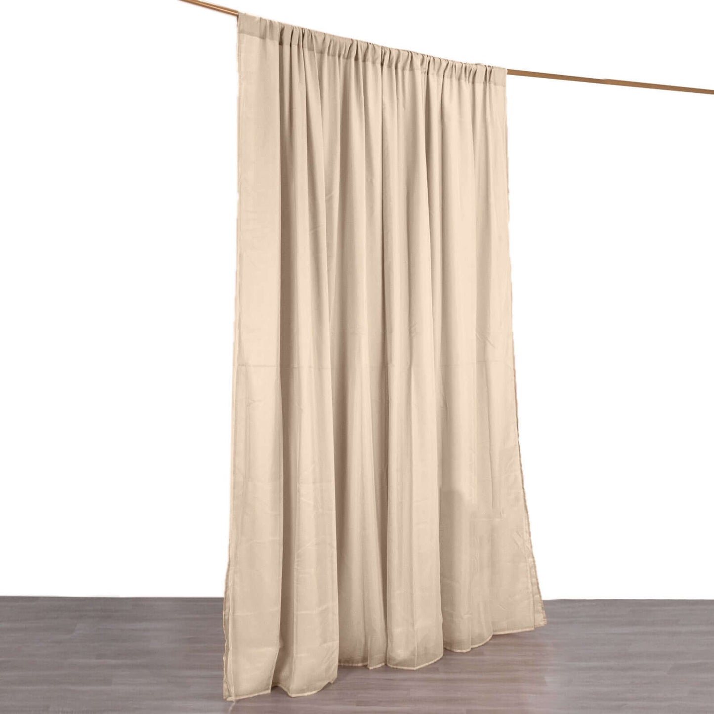 Nude Chiffon Polyester Event Curtain Drapes, Dual Layer Divider Backdrop Curtain Panels with Rod Pockets - 10ftx10ft
