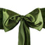 5 Pack Satin Chair Sashes Olive Green - Durable Chair Bows with Shiny Finish 6"x106"