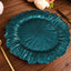 6-Pack Acrylic Plastic Round Charger Plates 13" in Peacock Teal with Reef Design, Dinner Charger Tableware