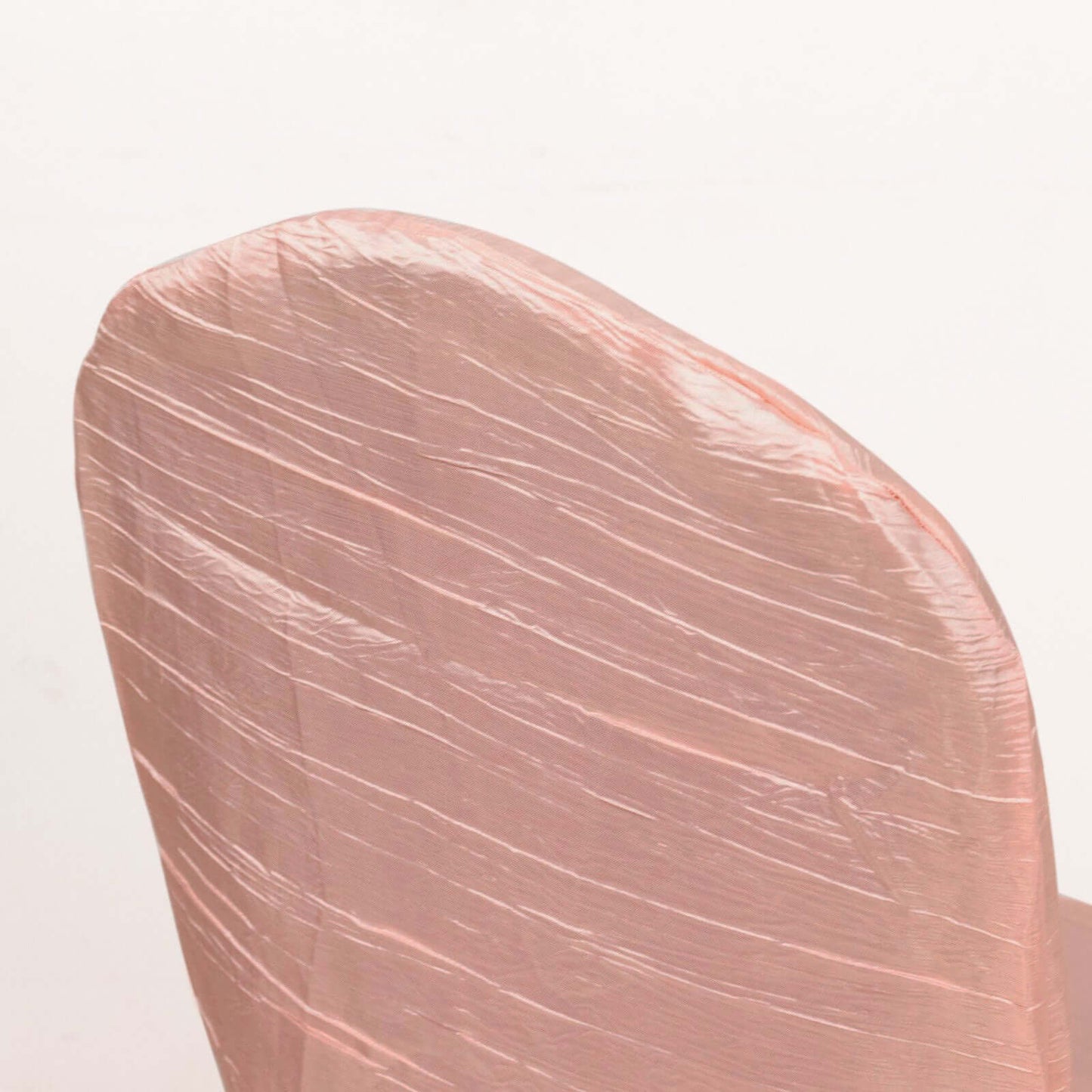 Crinkle Crushed Taffeta Chair Cover for Banquet Chairs Dusty Rose - Reusable Slipcover