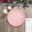 10-Pack Plastic 10" Round Dinner Plates in Dusty Rose with Gold Rim - Glossy Disposable Party Plates