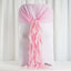 1 Set Chiffon Hoods Chair Sashes with Willow Ruffles Design Pink - Stylish Chair Bow Decor