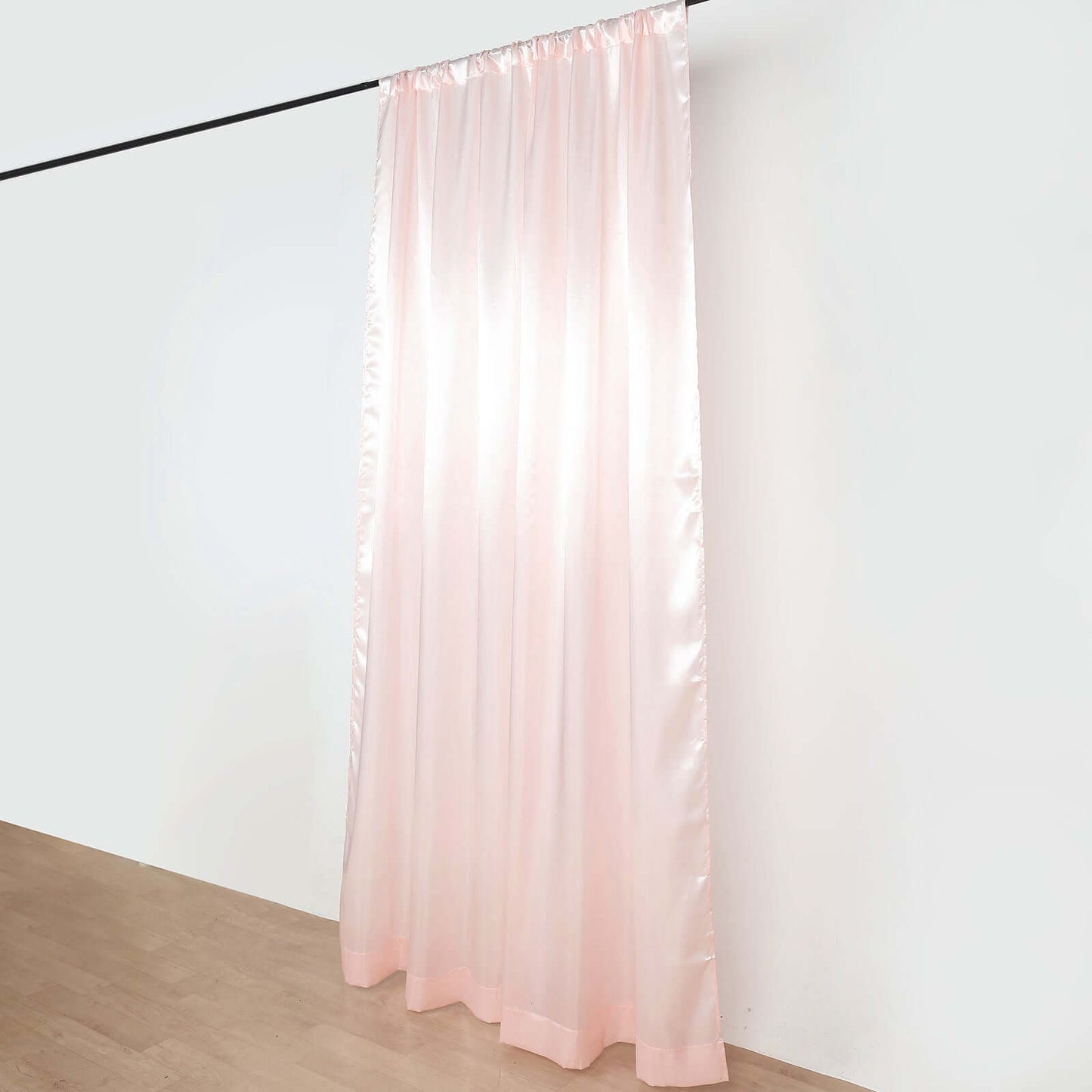 8ftx10ft Blush Satin Event Curtain Drapes, Backdrop Event Panel