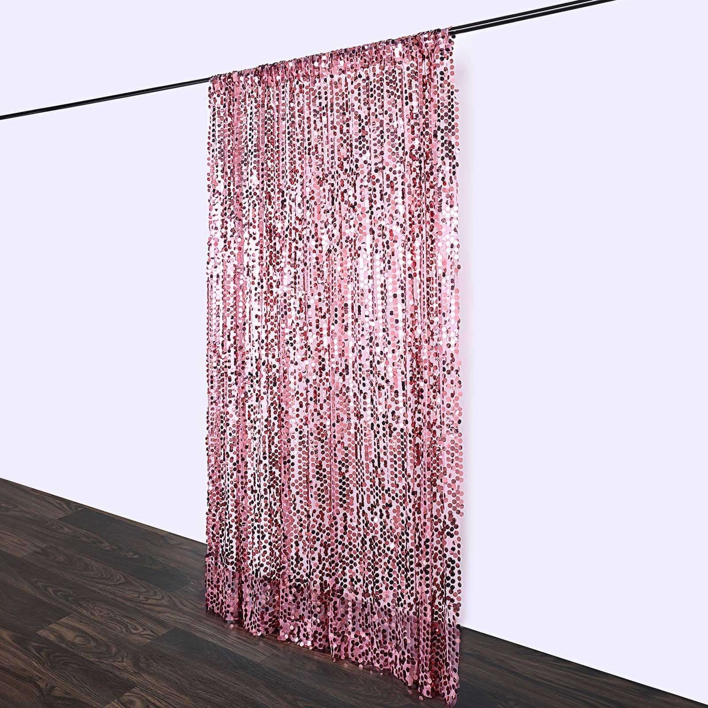 8ftx8ft Pink Big Payette Sequin Event Curtain Drapes, Backdrop Event Panel