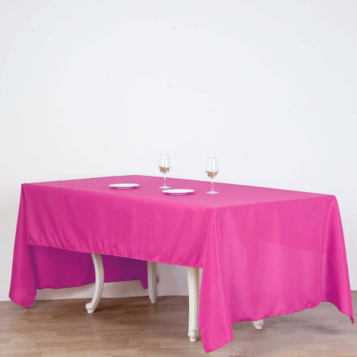 Polyester 60"x126" Rectangle Tablecloth Fuchsia - Wrinkle-Resistant Table Cover