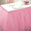 Tulle 21ft Table Skirt Pink/Rose Quartz - 4 Layer Pleated Tutu Table Cover