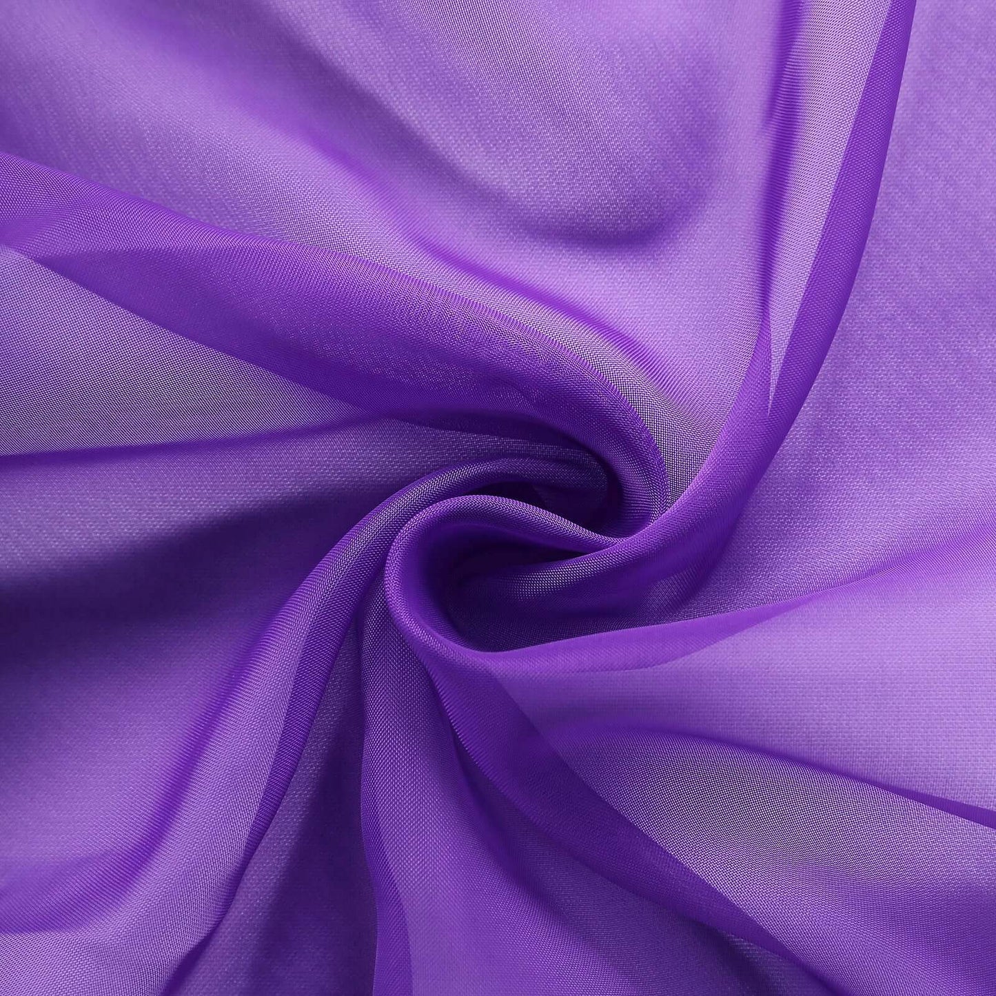 5 Pack Chiffon Chair Sashes Purple - Soft & Lightweight Designer Chair Bows 22"x78"