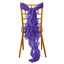 Chiffon Chair Sash with Curly Design Purple - Stylish Chair Decorations