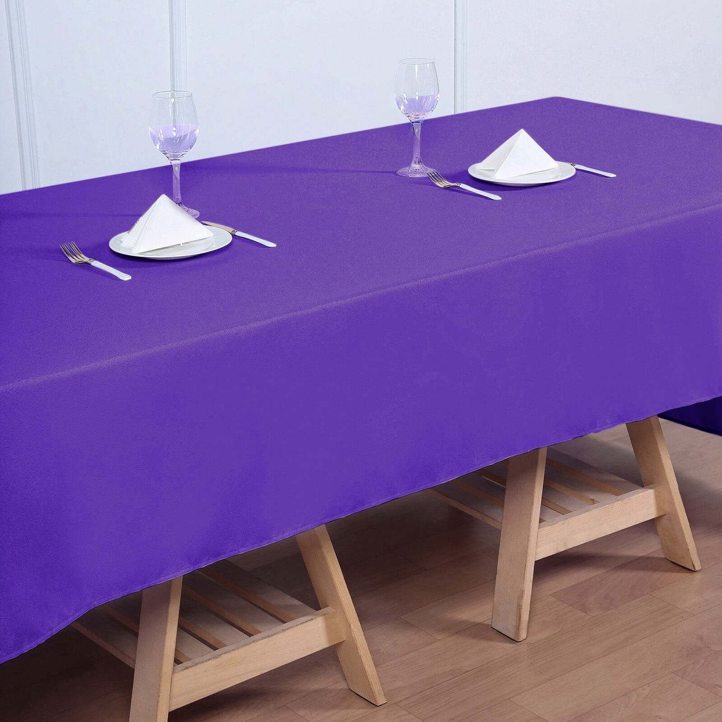 Polyester 60"x126" Rectangle Tablecloth Purple - Wrinkle-Resistant Table Cover