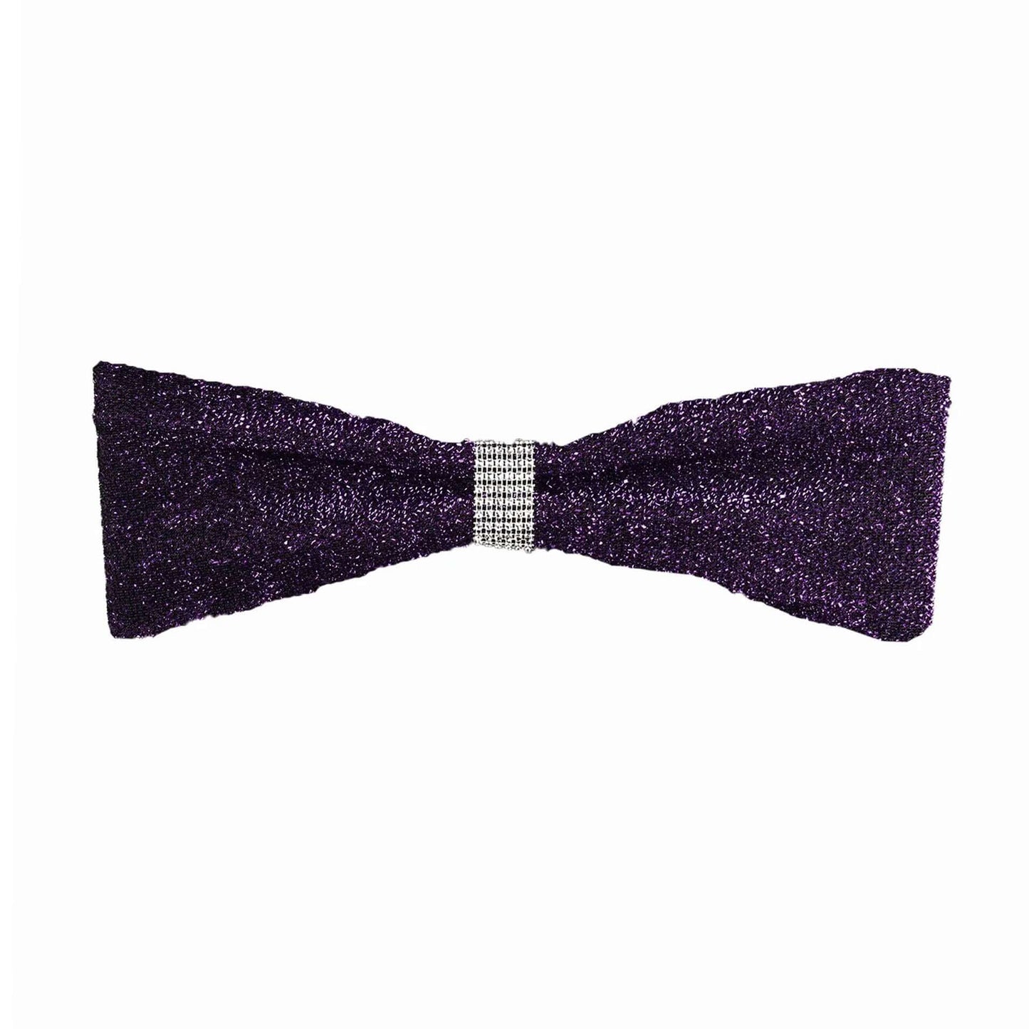 5 Pack Metallic Shimmer Tinsel Spandex Chair Sashes Purple - Durable and Reusable Stretch Chair Bands