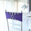 5 Pack Stretch Spandex Chair Sashes Purple - Reusable Chair Bands with Silver Diamond Ring Slide Buckle 5"x14"