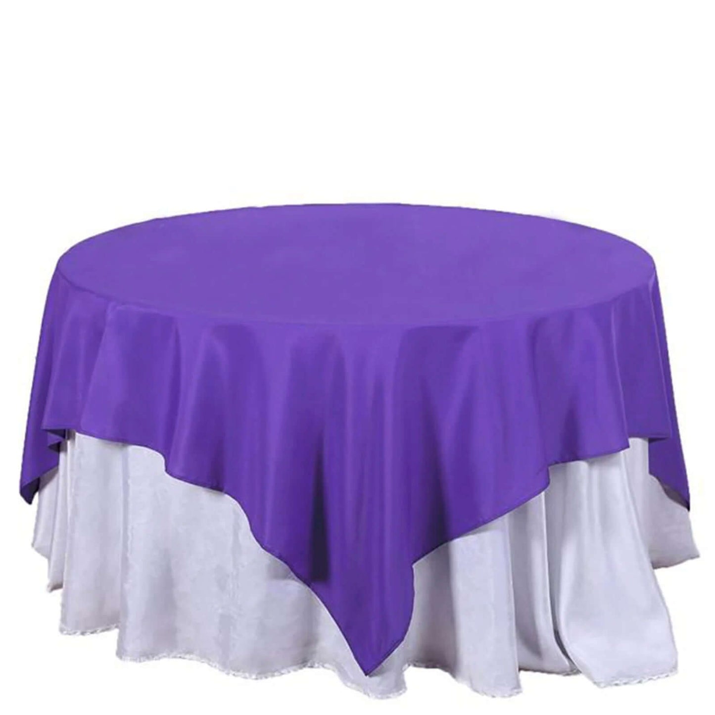 Polyester 70"x70" Table Overlay Square Tablecloth Purple - Wrinkle-Resistant & Durable Table Cover