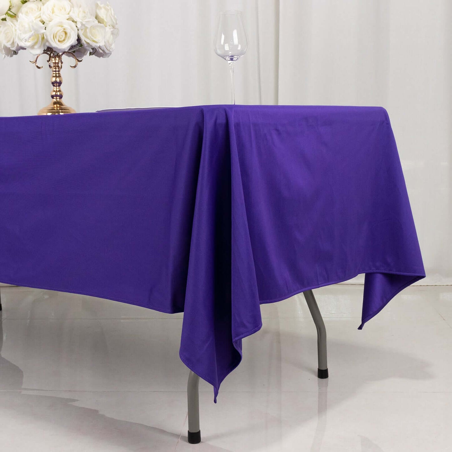 Scuba Rectangular 60"x102" Tablecloth Purple - Wrinkle Free & Stain Resistant Table Cover