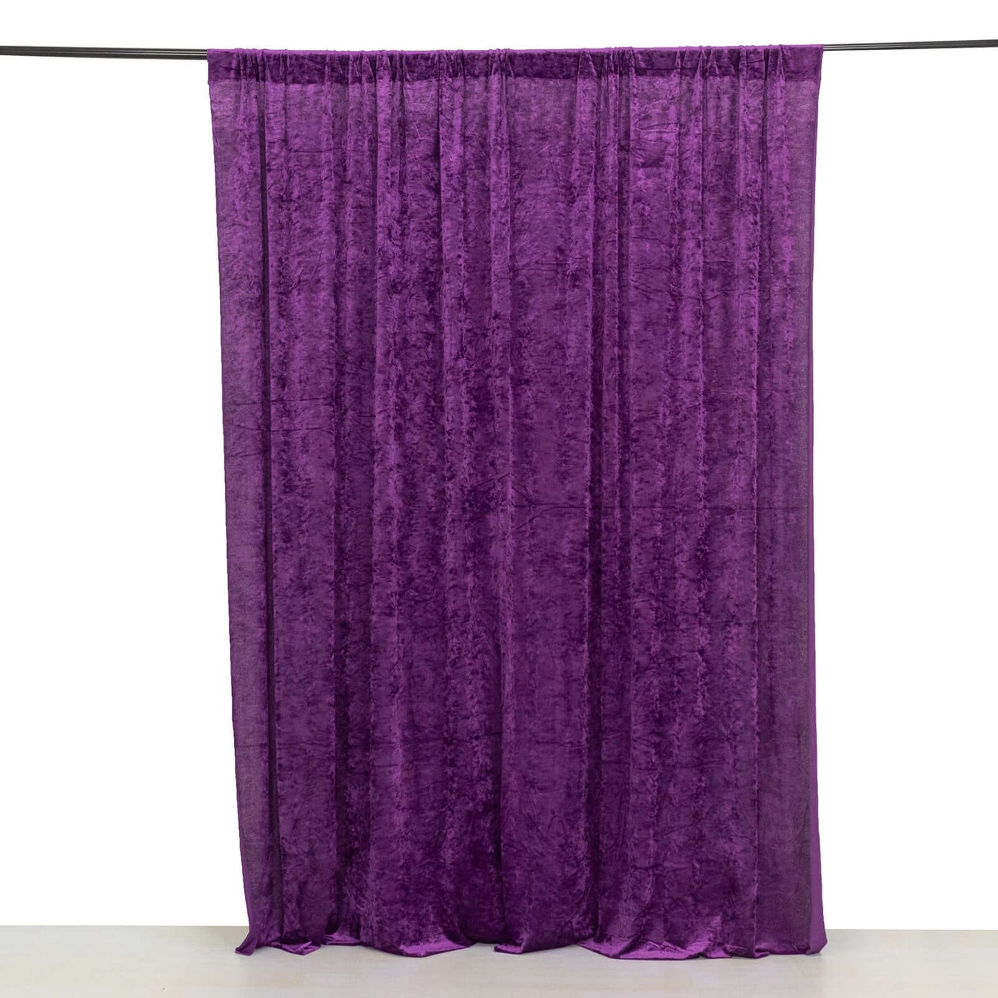 Purple Crushed Velvet Backdrop Curtain â€“ 8ft x 8ft Event Drape with Rod Pocket, Privacy Panel for Photo Booths & Events