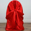 Satin Chair Cover Self-Tie Universal Design Red - Durable Slip-On Cover for Folding, Dining, Banquet & Standard Chairs