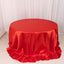 Satin 132" Round Tablecloth Red - Stylish Seamless Table Cover