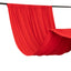 Red 4-Way Stretch Spandex Event Curtain Drapes, Wrinkle Free Backdrop Event Panel with Rod Pockets - 5ftx16ft