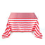 Satin 90"x156" Rectangle Tablecloth Red/White - Stripe Design with Seamless Finish Table Cover