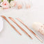 24-Pack Plastic Knives Glossy Rose Gold - Premium Heavy Duty Disposable Flatware Cutlery 8"