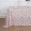Tulle 90"x156" Rectangle Tablecloth Rose Gold - Sequin Leaf Embroidered Table Cover
