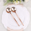24-Pack Plastic Spoons Glossy Rose Gold - Premium Heavy Duty Disposable Silverware 8"