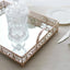 Metal Mirrored Rectangle Serving Tray 16"x12" in Rose Gold Fleur De Lis Design with Handles, French Inspired Decorative Vanity Tray Centerpiece