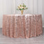 Sequin Mesh 120" Round Tablecloth Rose Gold - Seamless Wave Embroidered Table Cover