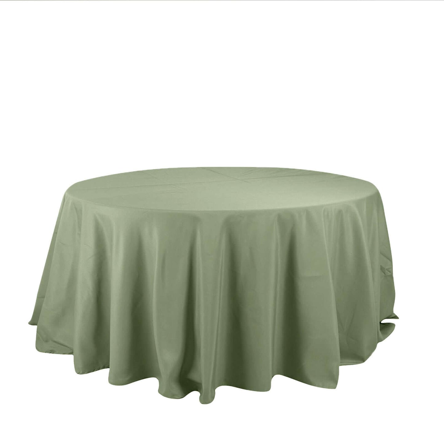 Polyester 132" Round Tablecloth Dusty Sage Green - Seamless Chic Table Cover