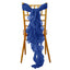 Chiffon Chair Sash with Curly Design Royal Blue - Stylish Chair Decorations