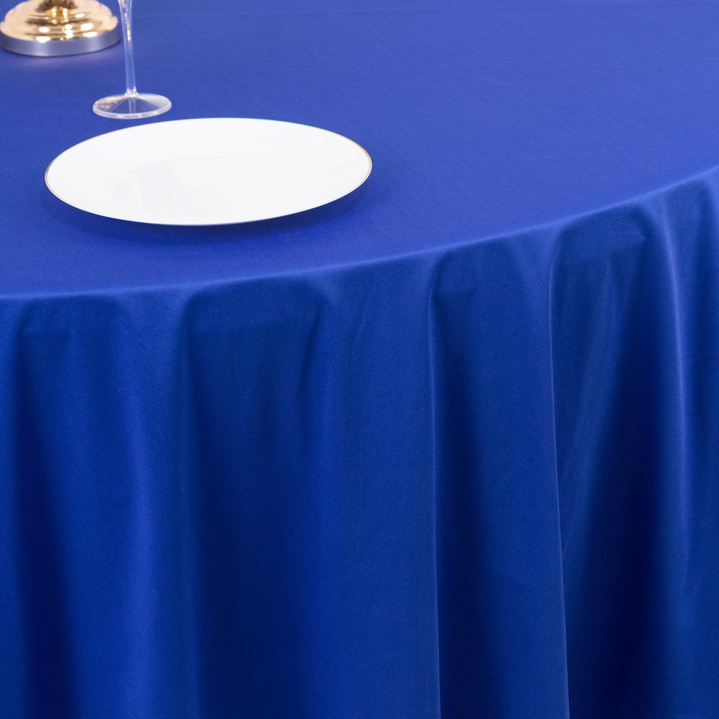 Scuba Round 108" Tablecloth Royal Blue - Wrinkle Free & Stain Resistant Table Cover