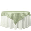 Taffeta 72"x72" Table Overlay Square Tablecloth Sage Green - Accordion Crinkle Table Cover
