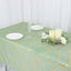 Polyester 60"x102" Rectangle Tablecloth Sage Green with Gold Foil Geometric Pattern - Wrinkle-Resistant & Durable Table Cover