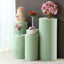 Set of 5 Sage Green Spandex Cylinder Pedestal Stand Covers, Stretchable Pillar Prop Covers - 160 GSM