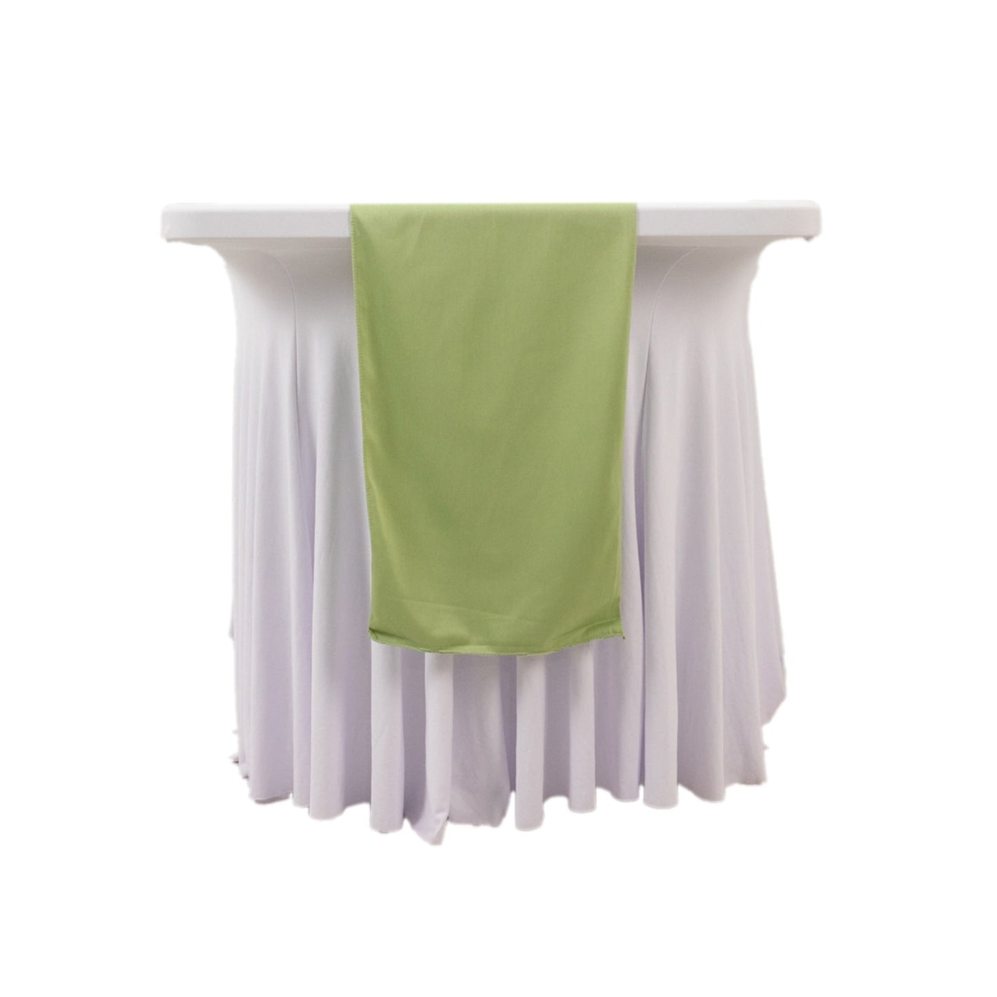 Scuba Polyester 12"x108" Table Runner Sage Green - Wrinkle-Free Table Linen