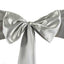 5 Pack Satin Chair Sashes Silver - Durable Chair Bows with Shiny Finish 6"x106"