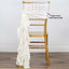 Chiffon Chair Sash with Curly Design Ivory - Stylish Chair Decorations