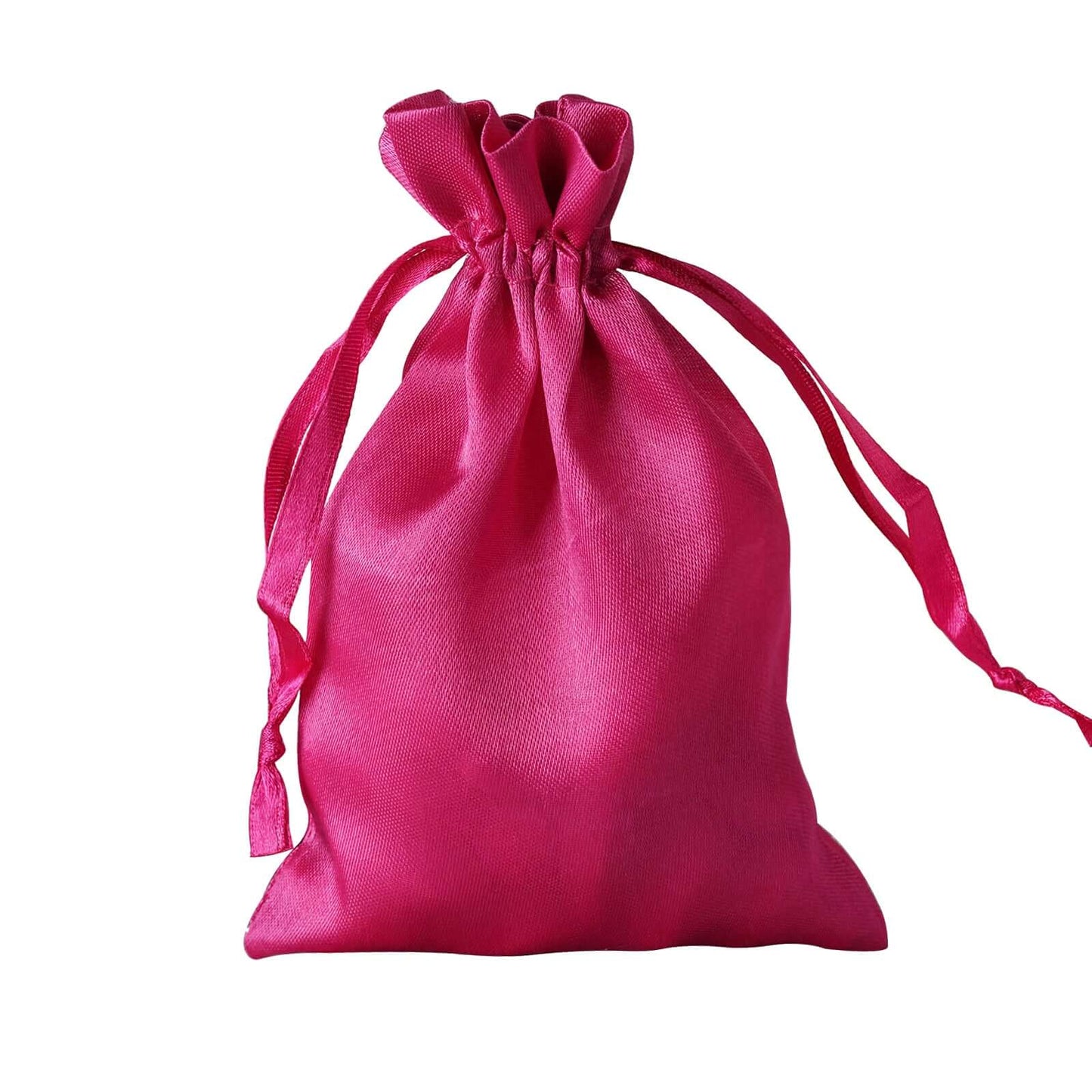 12 Pack 4"x6" Fuchsia Satin Drawstring Wedding Party Favor Gift Bags