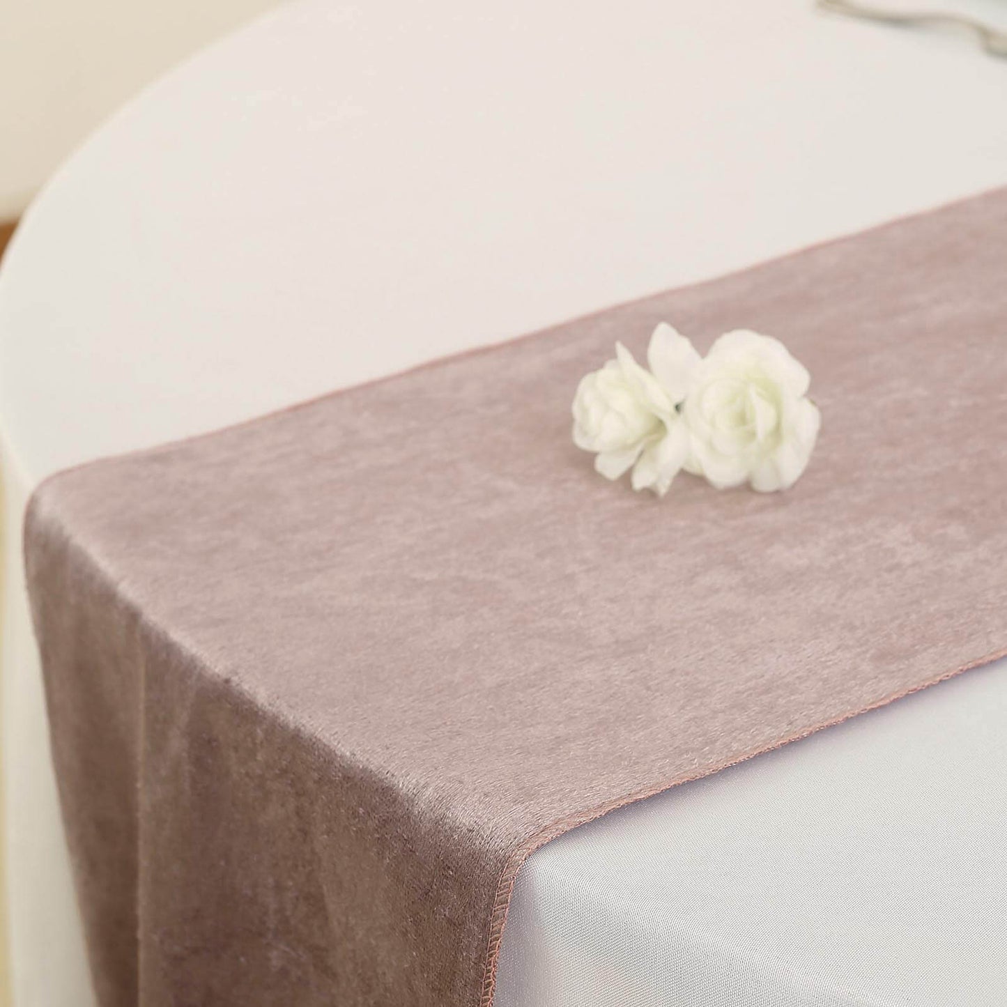 Premium Velvet 12"x108" Table Runner Mauve - Sheen Finish Reusable Table Decor