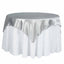 Satin 72"x72" Table Overlay Square Tablecloth Silver - Smooth Finish Table Cover