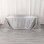 Satin Striped 90"x132" Rectangular Tablecloth Silver - Seamless Silky Smooth Table Cover