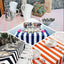 Satin 60"x102" Rectangle Tablecloth Black/White - Stripe Design with Stylish Smooth Finish Table Cover