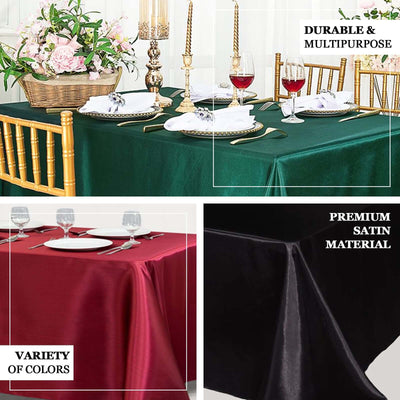 Satin Rectangular 90"x156" Tablecloth Ivory - Seamless Table Cover