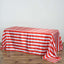 Satin 90"x132" Rectangle Tablecloth Red/White - Stripe Design with Seamless Silky Smooth Finish Table Cover