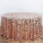 Sequin 120" Round Tablecloth Rose Gold - Seamless Big Payette Table Cover