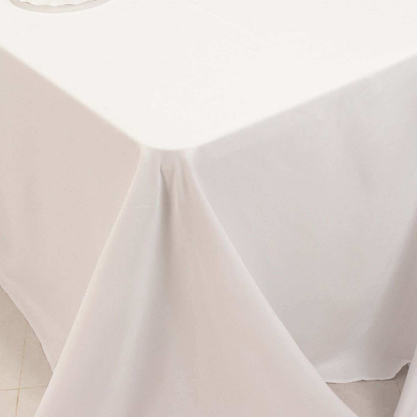 Cotton Blend 90"x156" Rectangle Tablecloth White - Seamless Wrinkle-Resistant Design for Grand Gatherings
