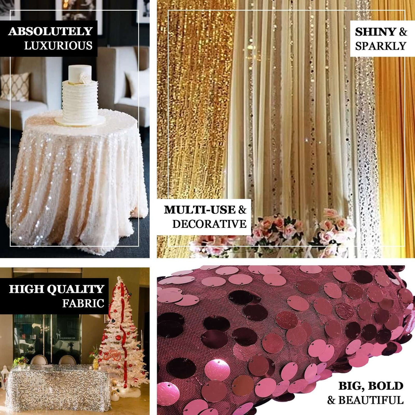 54"x4 Yards Silver Big Payette Sequin Fabric Roll, Mesh Sequin DIY Craft Fabric Bolt