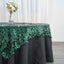 Sequin 72"x72" Table Overlay Square Tablecloth Hunter Emerald Green - Big Payette Table Cover